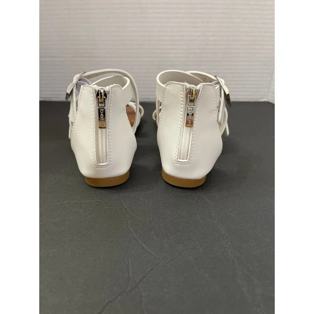 Bebe Girls Strappy Gladiator Sandals White Size 1 New